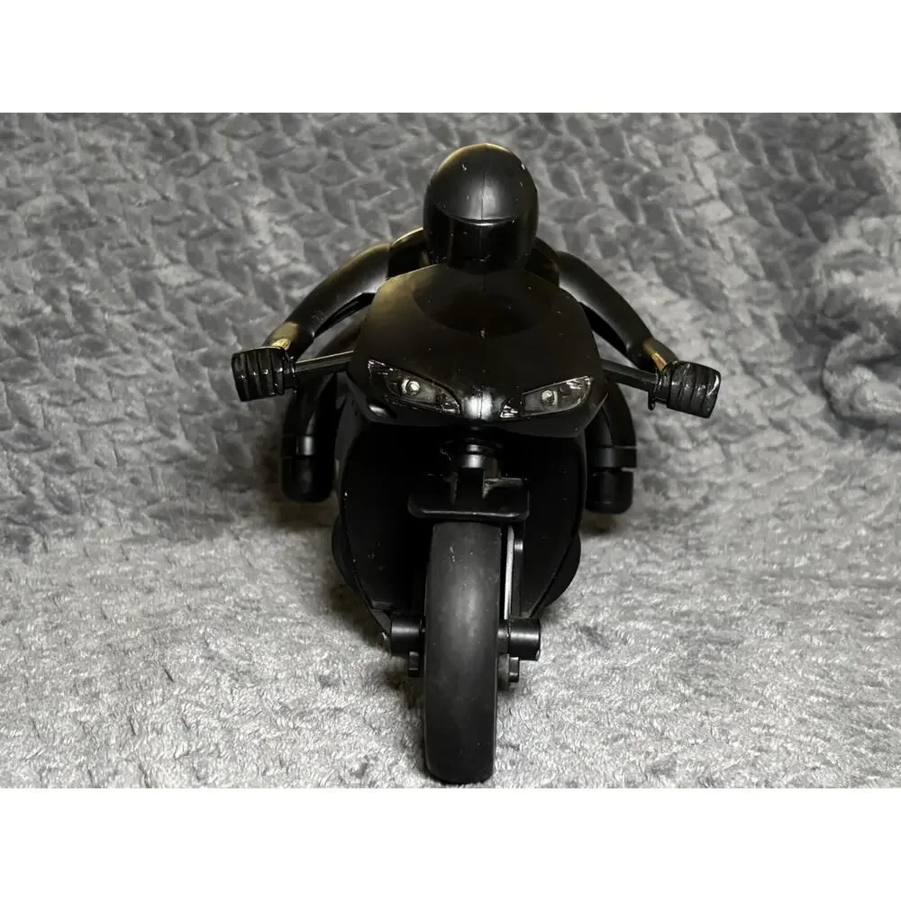 RC Motorcycle Rider Toy 49MHz Black Remote Control Bike Untested No Remote
